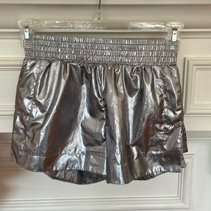 IVY PARK SILVER FOIL SHORTS XS